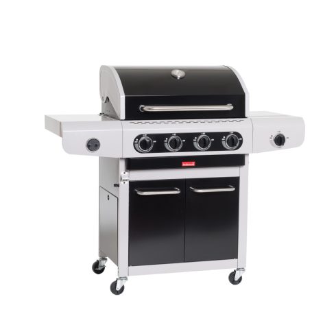 Barbecook Siesta 412 gázgrill, Black Edition, tárolóval, oldalégővel, 132x56x120cm, HSO               BC-GAS-2024