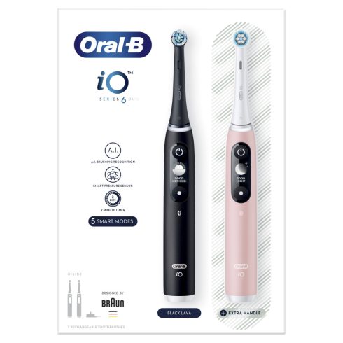 Oral-B iO6 elektromos fogkefe DuoPack Black + Pink                                                    BDS3119