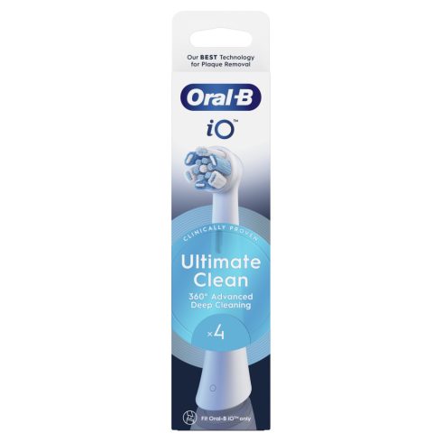 Oral-B iO fogkefefej Ultim Cl White - 4 db, kerek fej, CrissCross sörték, fehér, Oral-B iO markolato  BDS3677