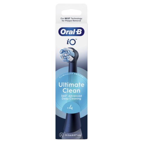 Oral-B iO fogkefefej Ultim Cl Black - 4 db, kerek fej, CrissCross sörték, fekete, Oral-B iO markolat  BDS3697