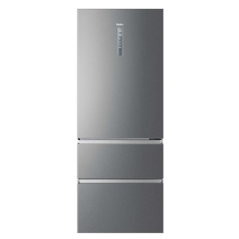 Haier A3FE743CPJ hűtőszekrény, alulfagyasztós 3 ajtós (450 liter), platina inox, E                    BDS3806