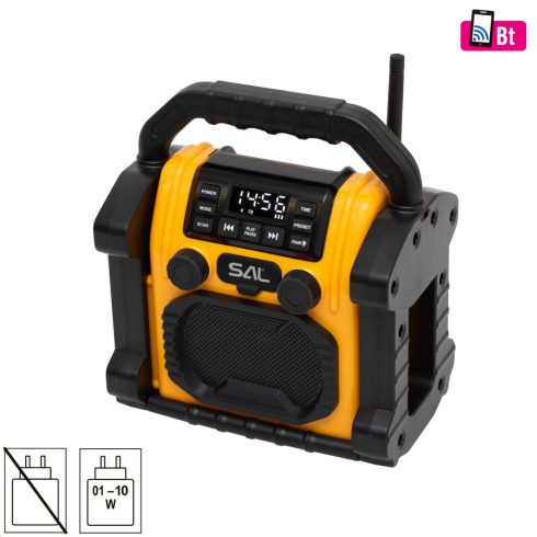 Munka és szabadidő hangszóró, akkus, multimédia lejátszó, Bluetooth, LED lámpa, Power bank, HSO, IP5  BTWORKPRO