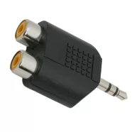   RCA / JACK Y-átalakító 2 x RCA aljzat - 3,5 mm JACK dugó                                              BX05098