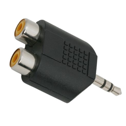 RCA / JACK Y-átalakító 2 x RCA aljzat - 3,5 mm JACK dugó                                              BX05098