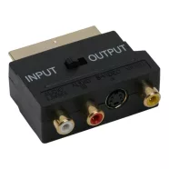   EURO / RCA átalakító 3 RCA és S-VIDEO aljzat - EURO-SCART dugó aranyozott                             BX05178