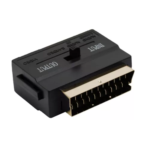 EURO / RCA átalakító 3 RCA és S-VIDEO aljzat - EURO-SCART dugó aranyozott                             BX05178