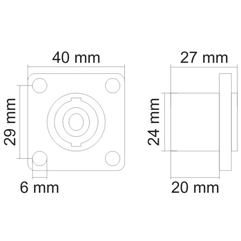 Speakon aljzat beépíthető 4 pólusú                                                                    BX05203