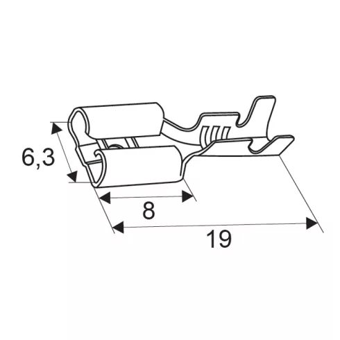 Rezezett csúszósaru aljzat 6,3 mm - 100 db / csomag                                                   BX05314