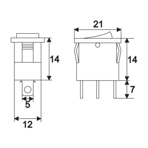 Billenő kapcsoló 1 áramkör 15A-12VDC OFF-ON piros LED-del                                             BX09027PI