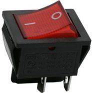   Billenő kapcsoló 2 áramkör 16 A - 250 V OFF - ON piros világítással                                   BX09029PI