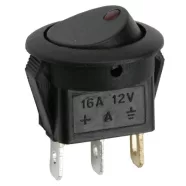   Billenő kapcsoló 1 áramkör 16 A - 12 V DC OFF - ON piros LED-del                                      BX09042PI