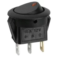   Billenő kapcsoló 1 áramkör 16 A - 12 V DC OFF - ON sárga LED-del                                      BX09042SA
