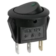   Billenő kapcsoló 1 áramkör 16 A - 12 V DC OFF - ON zöld LED-del                                       BX09042ZO
