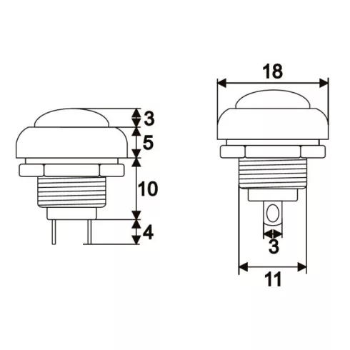 Nyomógomb 1 áramkör 1 A - 250 V OFF - (ON) narancssárga                                               BX09044NA