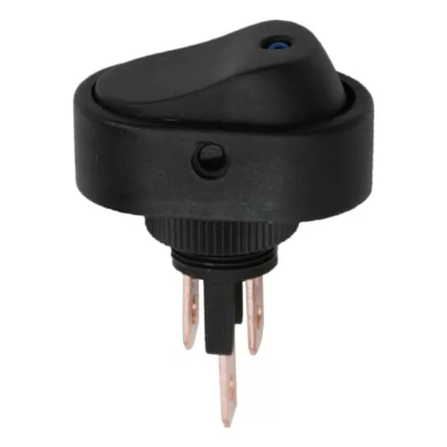 Billenőkapcsoló 1 áramkör 20 A - 12 V DC OFF - ON kék LED-del                                         BX09047KE