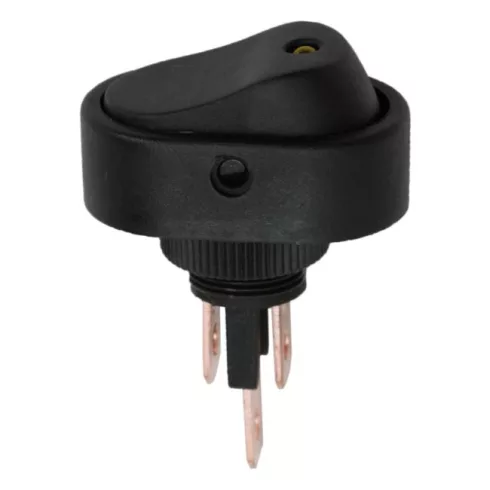 Billenő kapcsoló 1 áramkör 20 A - 12 V DC OFF - ON sárga LED-del                                      BX09047SA