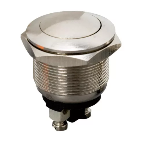 Nyomógomb 1 áramkör 2 A - 250 V OFF - (ON) fém                                                        BX09069