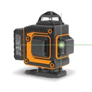   Lézeres szintező szett - max 15 m - 16 zöld lézer - 3D/360° - 2 akkumulátor, 2 konzol, szemüveg       BX10058