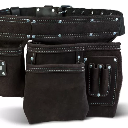 Professzionális bőr szerszámtartó öv - 7 zseb, 1 kalapácstartó, 4 ceruzatartó                         BX10260B