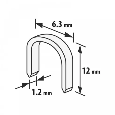 Tűzőkapocs - 1,2 x 6,3 x 12 mm - 1000 db                                                              BX10443B
