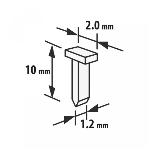 Tűzőkapocs - 1,2 x 2 x 10 mm - 2000 db                                                                BX10443C