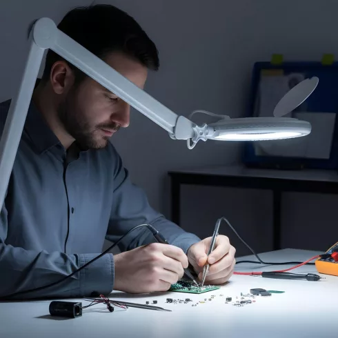 LED lámpa - nagyító lencsével - 5col - 130 mm                                                         BX10797L