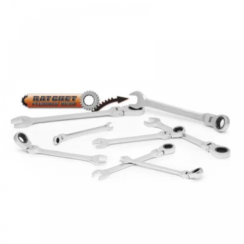 Racsnis csillag-villáskulcs készlet - 8,10,13,14,15,17,19, 21 mm - flexibilis fejjel                  BX10870