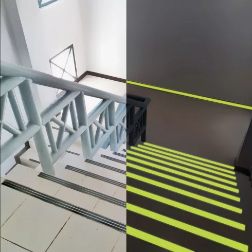 Ragasztószalag - csúszásmentes - 5 m x 50 mm - foszforeszkáló                                         BX11088D