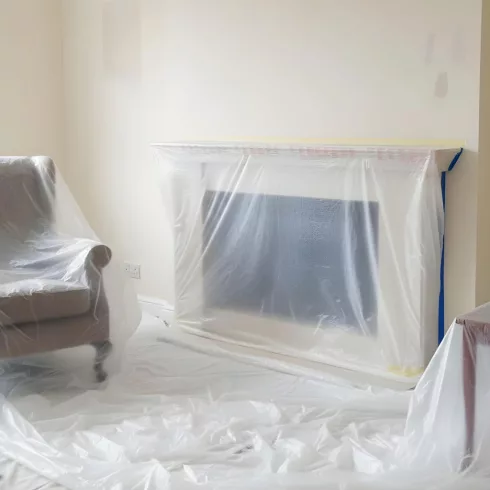 Takarófólia maszkolószalaggal - 20 x 2,5 m - 7 mikron                                                 BX11211