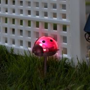   LED-es szolár lámpa - katica - hidegfehér - piros - 75 x 60 x 156 mm                                  BX11240C