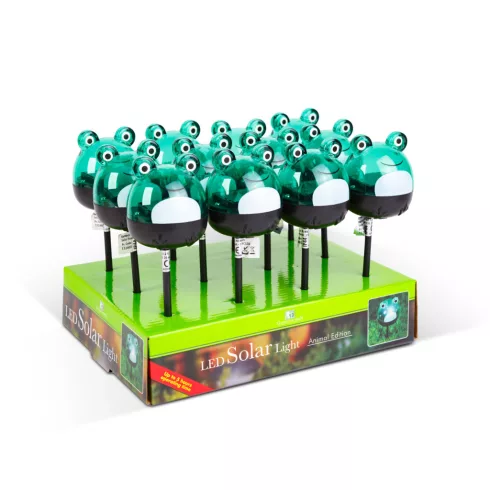 LED-es szolár lámpa - béka - hidegfehér - zöld - 150 x 50 x 50 mm                                     BX11240D