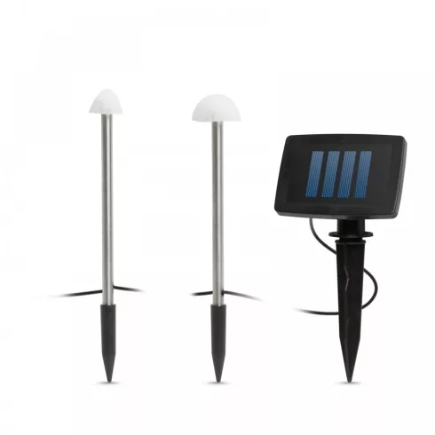 LED-es szolár lámpa - 12 db mini gomba - melegfehér - 28,5 cm x 4 m                                   BX11243