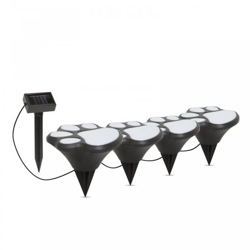LED-es szolár lámpa - kutya lábnyom, leszúrható - műanyag - fekete - 360 cm                           BX11255
