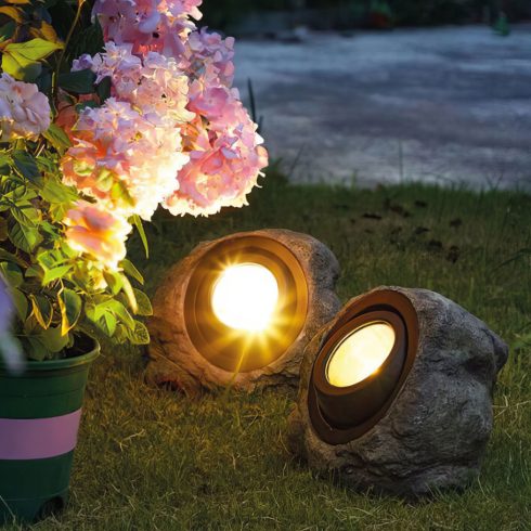 LED-es kültéri szolár lámpa - szikla, kő - fehér SMD LED - 20 x 12 x 16 cm                            BX11389C
