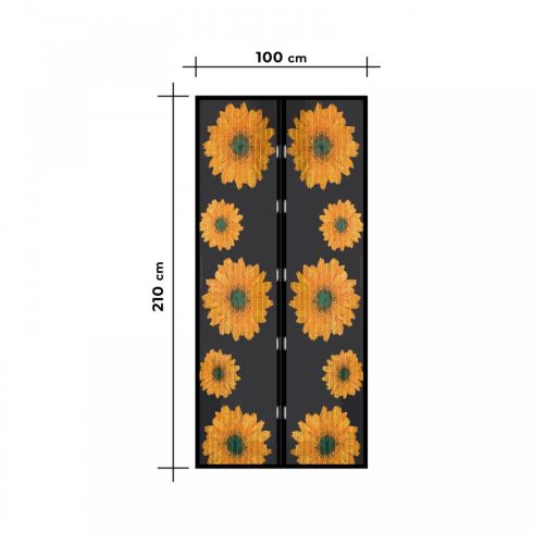 Szúnyogháló függöny ajtóra - mágneses - 100 x 210 cm - napraforgós                                    BX11398A