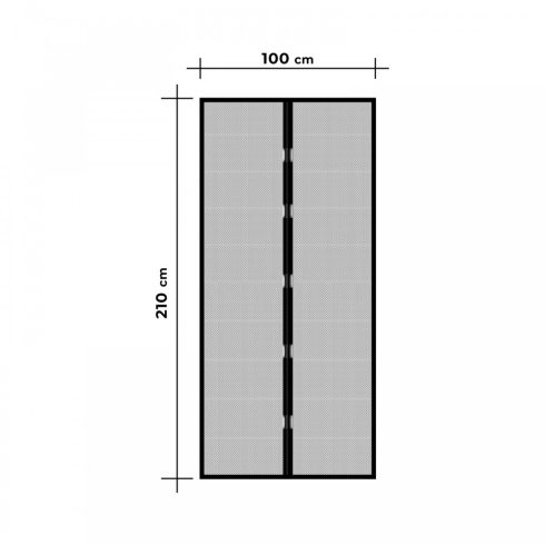 Szúnyogháló függöny ajtóra - mágneses - 100 x 210 cm - fekete                                         BX11398BK