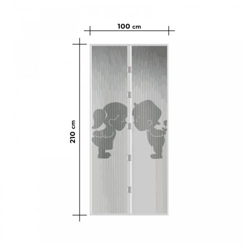 Szúnyogháló függöny ajtóra mágneses 100 x 210 cm Fiú + Lány                                           BX11398F