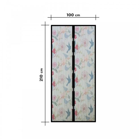 Szúnyogháló függöny ajtóra -mágneses- 100 x 210 cm - madár mintás                                     BX11398J