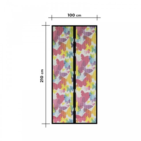 Szúnyogháló függöny ajtóra -mágneses- 100 x 210 cm - színes pillangós                                 BX11398K