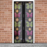   Szúnyogháló függöny ajtóra -mágneses- 100 x 210 cm - virágos pillangós                                BX11398P