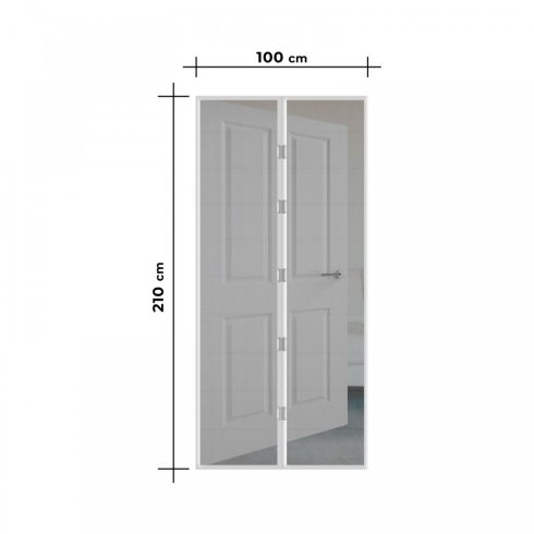 Szúnyogháló függöny ajtóra mágneses 100 x 210 cm - fehér                                              BX11398WH