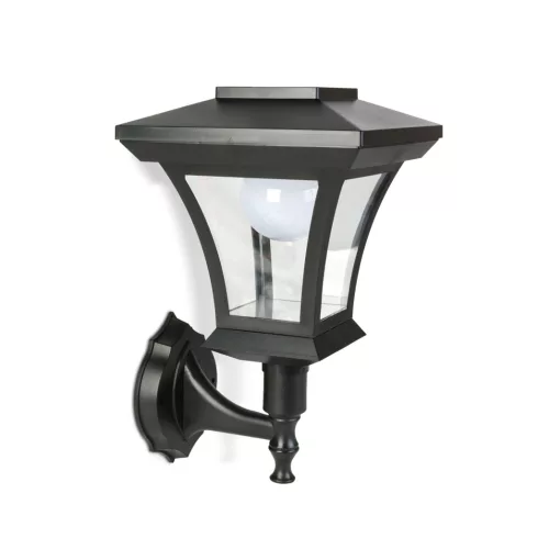 LED-es szolár lámpa - fali - 21 x 21 cm - 8 LED - fekete - melegfehér                                 BX11404A