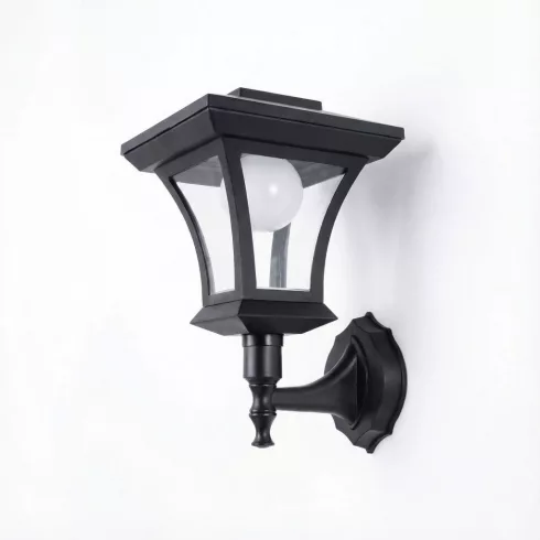 LED-es szolár lámpa - fali - 21 x 21 cm - 8 LED - fekete - melegfehér                                 BX11404A