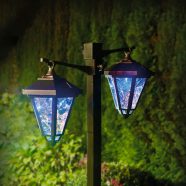  LED-es szolár lámpa - kandeláber - 137 cm - fekete - hidegfehér                                       BX11404B