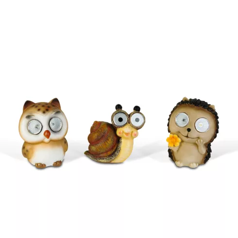 Szolár állatfigurák - 3 féle - 2 melegfehér LED - 10 cm                                               BX11429B