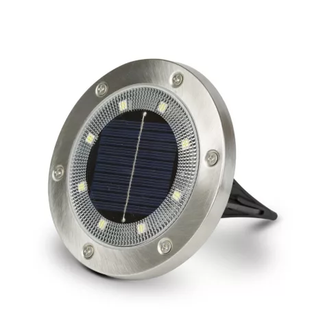 LED-es leszúrható / fali szolár lámpa - kör alakú - SMD LED - hidegfehér - 12 cm                      BX11440F