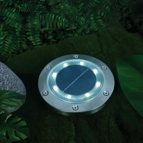 LED-es leszúrható / fali szolár lámpa - kör alakú - SMD LED - hidegfehér - 12 cm                      BX11440F