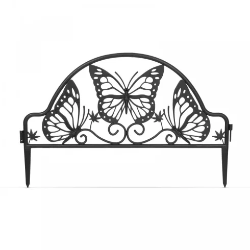 Virágágyás szegély / kerítés - 48 x 31 cm - fekete                                                    BX11464BK