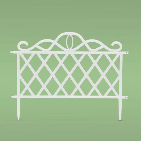 Virágágyás szegély / kerítés - 47 x 36 cm - fehér                                                     BX11468L