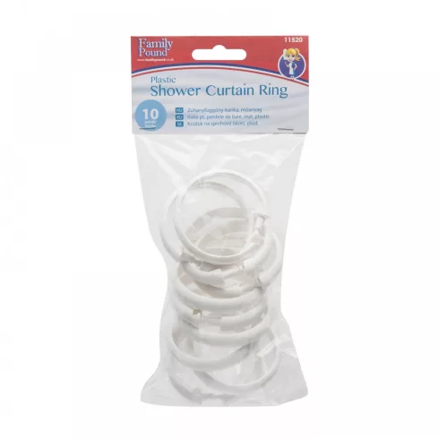 Zuhanyfüggöny-karika - műanyag - 10 db / csomag                                                       BX11520